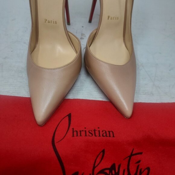 Christian Louboutin Nude Iriza Leather Half-d'Orsay Pump - Picture 7 of 15